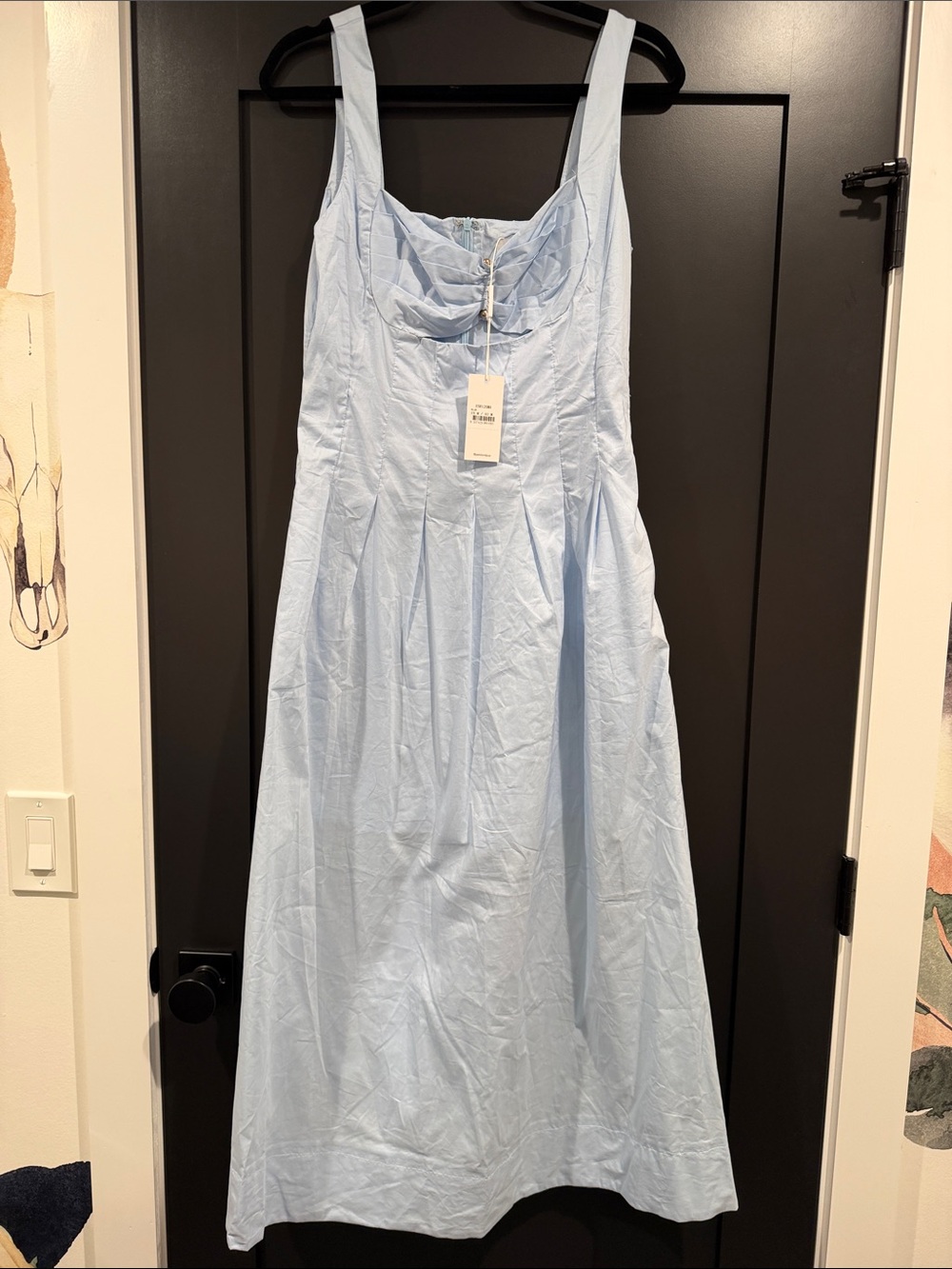 Light Blue Maxi Dress with Sweetheart Neckline